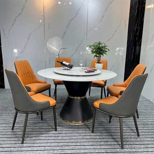 Bàn Ăn Mặt Đá Tròn 2 Tầng Xoay Nhập Khẩu BA-1911