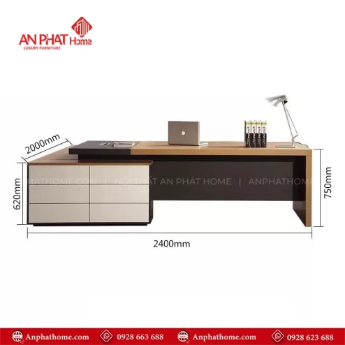 Mẫu bàn làm việc giám đốc gỗ công nghiệp