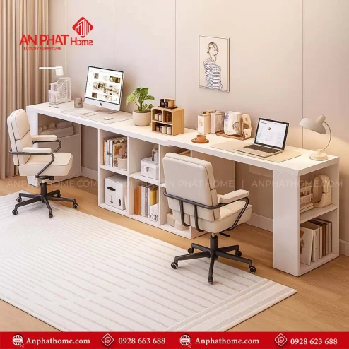 Bàn Học Đôi Hiện Đại Gỗ MDF B-2889 An Phát Home