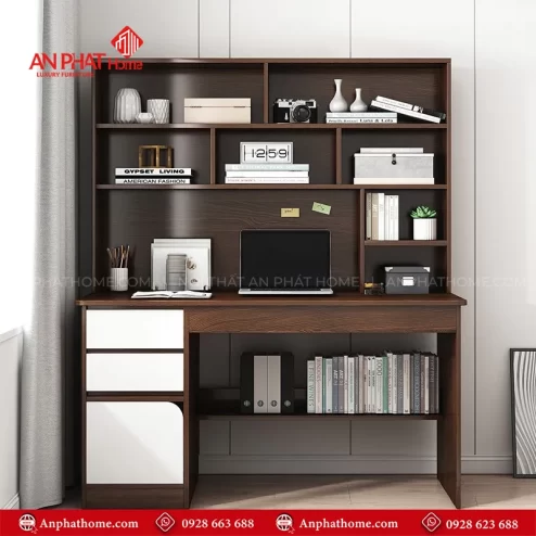 Mẫu bàn học trẻ em kèm giá sách