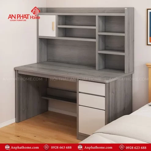 Mẫu bàn học trẻ em kèm giá sách