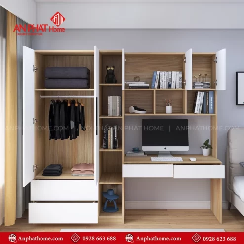 Tủ quần áo kết hợp bàn học thông minh