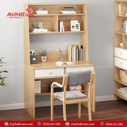 Bàn Học Liền Giá Sách Gỗ MDF B-2880 An Phát Home
