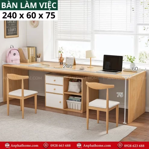 Mẫu bàn học sinh đôi thiết kế hiện đại