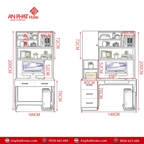 Mẫu thiết kế bàn làm việc đẹp hiện đại