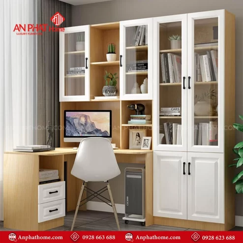 Mẫu bàn làm việc kết hợp tủ đa năng
