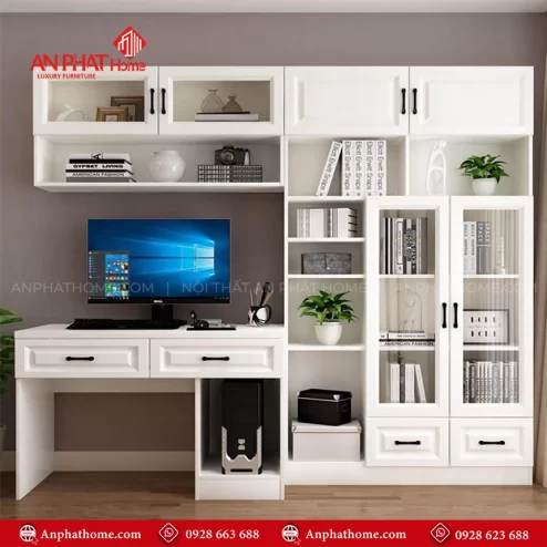 Bàn Làm Việc Kết Hợp Tủ Hiện Đại B-2897 An Phát Home