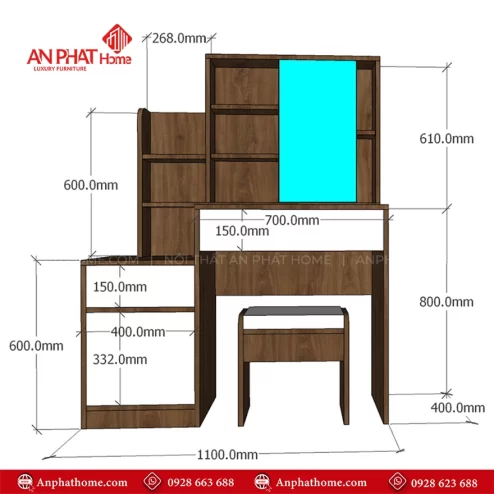 Ban Phan Trang Diem Go MDF Sang Trong B 2826 5