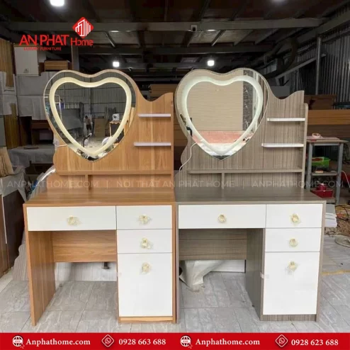 Mẫu bàn trang điểm hiện đại bằng gỗ công nghiệp