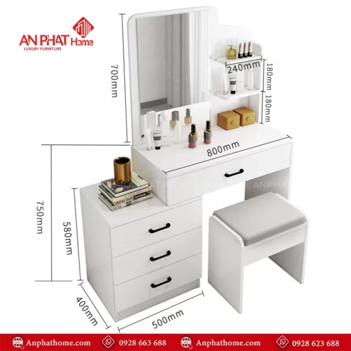 Các mẫu bàn trang điểm gương đèn led