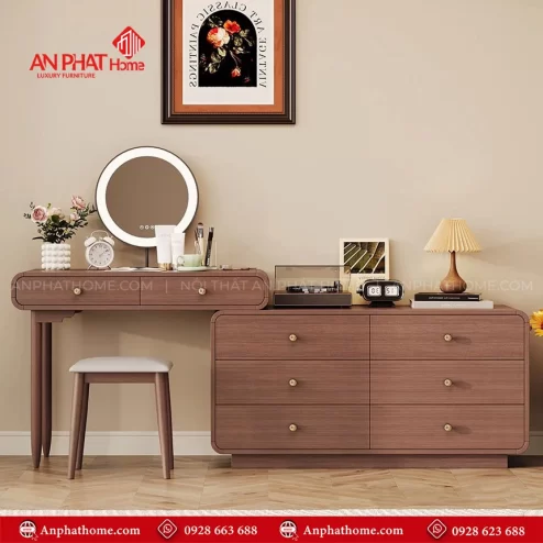 Mẫu bàn trang điểm kết hợp tủ đựng đồ