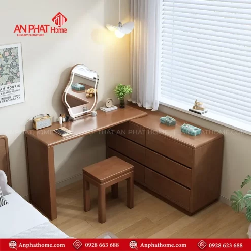 Mẫu tủ đồ kèm bàn trang điểm