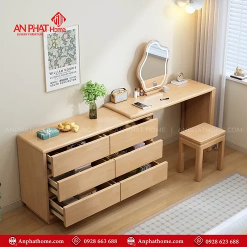 Mẫu bàn trang điểm kèm tủ đồ gỗ MDF