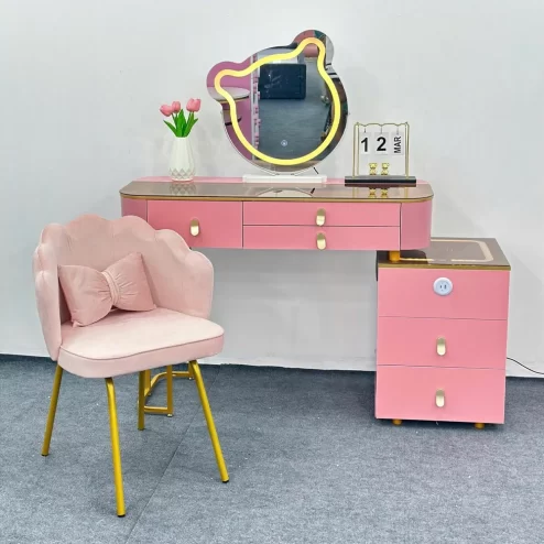 Bàn Trang Điểm Màu Hồng Thông Minh Nhập Khẩu B-2805 An Phát Home
