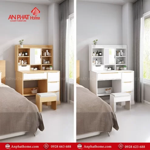 Mẫu bàn trang điểm kết hợp bàn làm việc