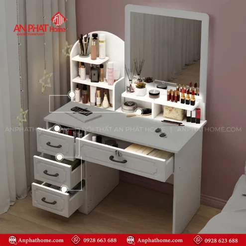 Mẫu bàn trang điểm gương đèn led