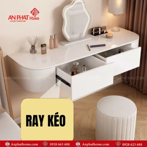 Mẫu bàn trang điểm treo tường không chân