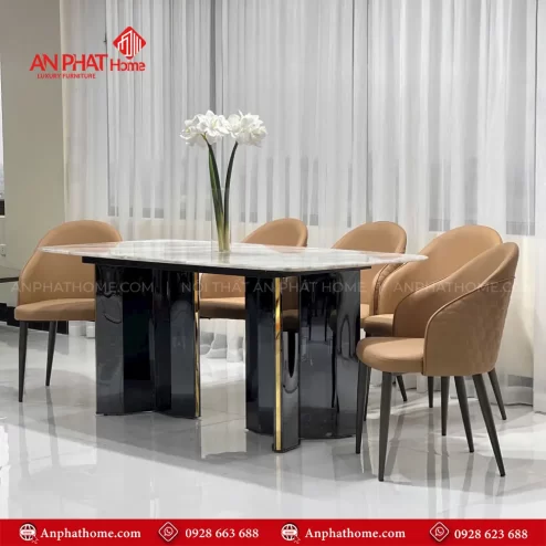 Bo Ban An 6 Ghe Mat Da Thach Anh Cao Cap Nhap Khau BA 1913 2