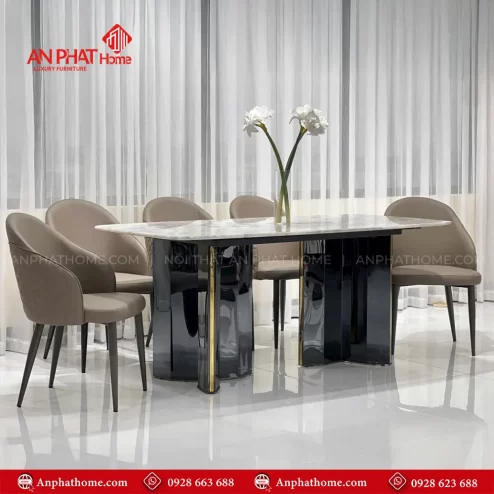 Bo Ban An 6 Ghe Mat Da Thach Anh Cao Cap Nhap Khau BA 1913 5