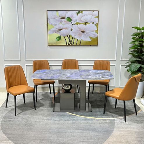 Bộ Bàn Ăn 6 Nghế Mặt Đá Thạch Anh Cao Cấp BA-1908