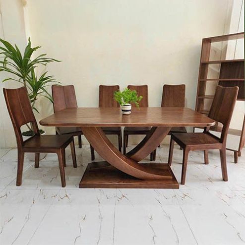 Bộ bàn ăn 6 ghế gỗ sồi hiện đại BA-2073