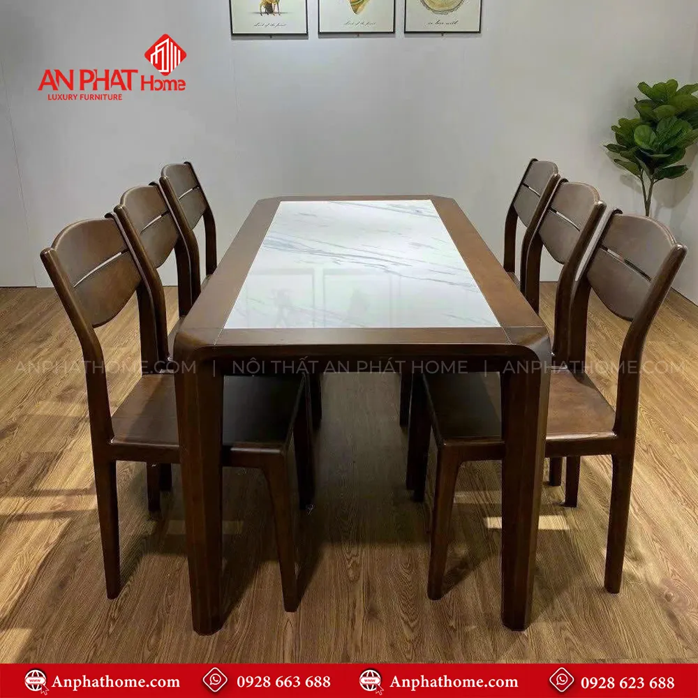 Bộ bàn ăn 6 ghế gỗ sồi mặt đá ceramic BA-2065 3 Bộ bàn ăn 6 ghế gỗ sồi mặt đá ceramic BA-2065, Quý khách có thể lựa chọn kích thước bàn từ dài 1m20 – 1m80 hoặc lớn hơn, để phù hợp với nhu cầu sử dụng, Bộ bàn 1m20 sẽ đi kèm 4 ghế, bàn 1m40 – 1m60 – 1m80 đi kèm 6 ghế theo bộ, Ngoài da có thể đặt mua thêm số lượng ghế ngồi để phù hợp với nhu cầu sử dụng.