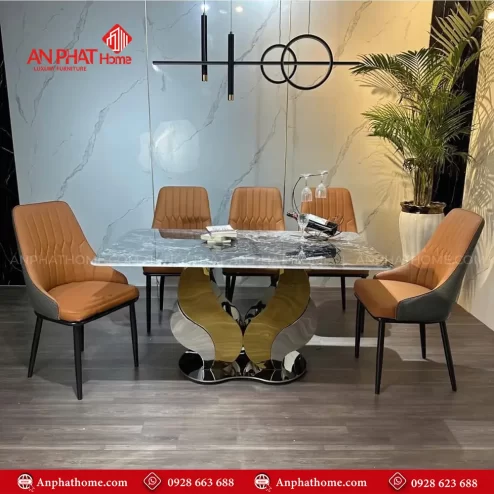 Bo ban an 6 ghe sang trong mat da thach anh BA 1990 1