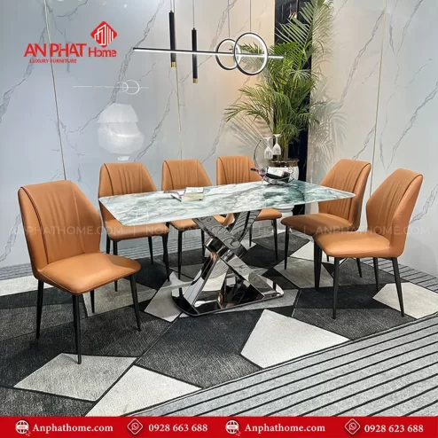 Bo ban an cao cap mat da thach anh 6 ghe da nhap khau BA 1977 2