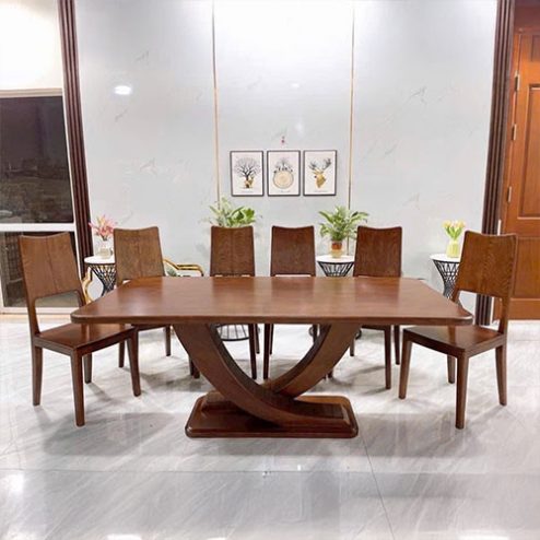 Bộ bàn ăn gỗ sồi 6 ghế hiện đại BA-2036