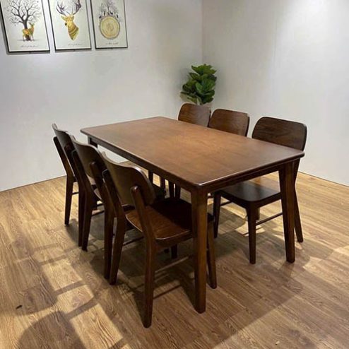 Bộ bàn ăn gỗ sồi 6 ghế hiện đại BA-2041