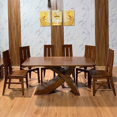 Bộ bàn ăn gỗ sồi 6 ghế sang trọng BA-2028