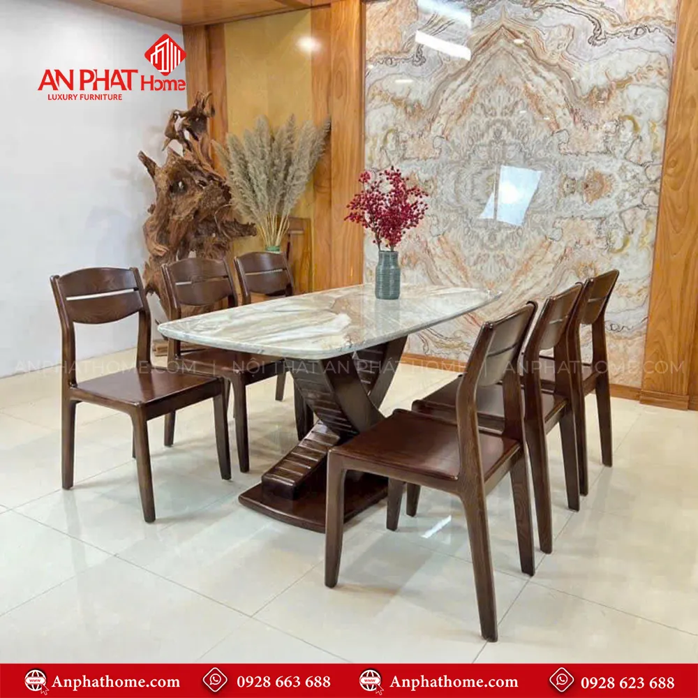 Bộ bàn ăn gỗ sồi mặt đá ceramic 6 ghế BA-2029 6 Bàn ăn BA-2029 có thể kết hợp với nhiều mẫu ghế khác nhau, Quý khách có thể lựa chọn mẫu ghế theo sở thích giá ghế sẽ tùy thuộc vào mẫu thiết kế khác nhau.