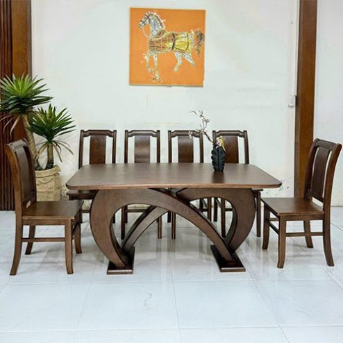 Bộ bàn ăn hiện đại chân cong sang trọng 6 ghế BA-2056