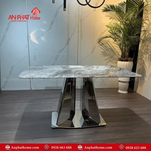 Bo ban an khung inox mat da 6 ghe nhap khau BA 1961 1