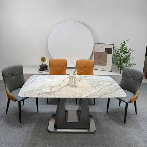 Bộ bàn ăn mặt đá 4 ghế cao cấp nhập khẩu BA-1966