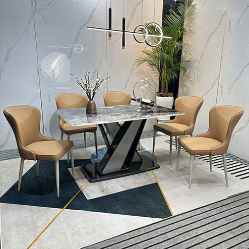 Bộ bàn ăn mặt đá 6 ghế hiện đại BA-2008