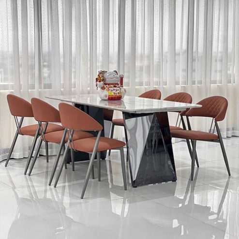 Bộ bàn ăn mặt đá 6 ghế nhập khẩu BA-1948