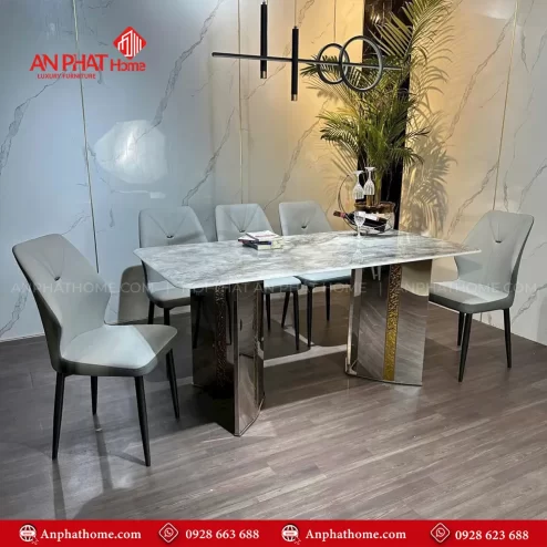 Bo ban an mat da chan inox 6 ghe nhap khau BA 2016 3