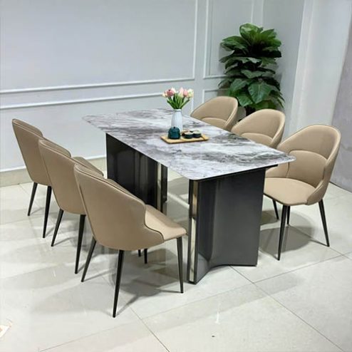 Bộ bàn ăn mặt đá nhập khẩu BA-1926
