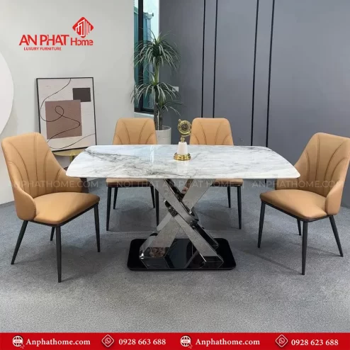 Bo ban an mat da nhap khau chan inox hien dai BA 1922 3