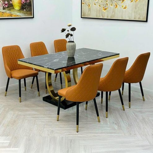 Bộ bàn ăn mặt đá sang trọng BA-1934