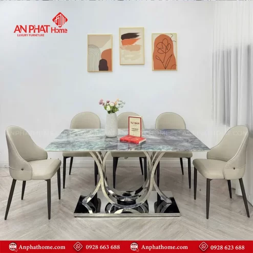 Bo ban an mat da thach anh 6 ghe da cao cap BA 1970