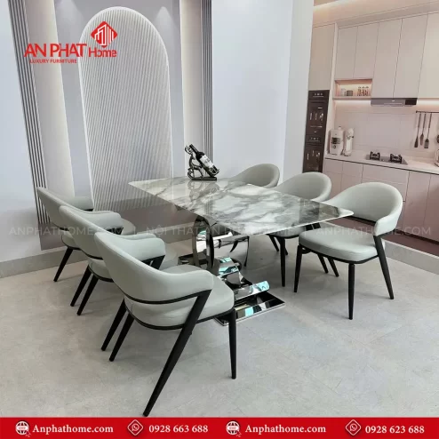 Bo ban an mat da thach anh cao cap 6 ghe nhap khau BA 2004 2