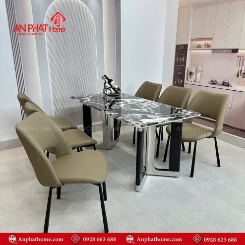 Bo ban an mat da thach anh ket hop 6 ghe da nhap khau BA 1952 2