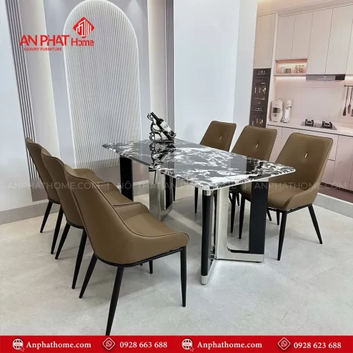 Bo ban an mat da thach anh ket hop 6 ghe da nhap khau BA 1952 3