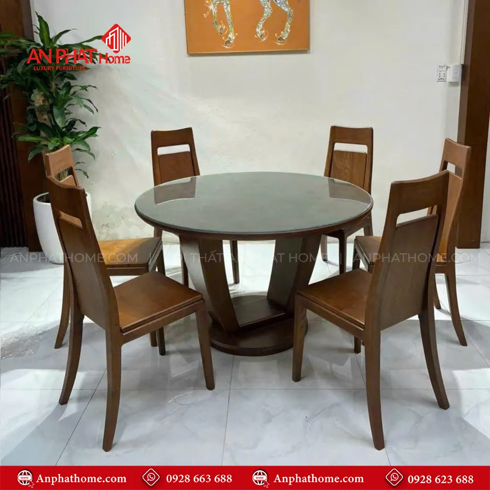 Bộ bàn ăn mặt tròn 6 ghế gỗ sồi BA-2053 8 Mẫu bàn ăn BA-2053 có thể kết hợp nhiều mẫu ghế khác nhau, giúp không gian trở nên hoàn hảo hơn