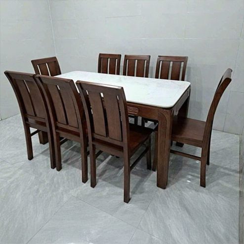 Bộ bàn ghế ăn gỗ sồi sơn màu óc cho sang trọng BA-2072