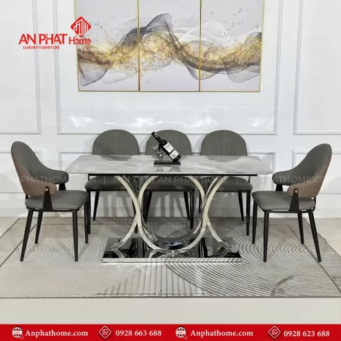 Bo ban ghe an khung inox nhap khau BA 1946 2