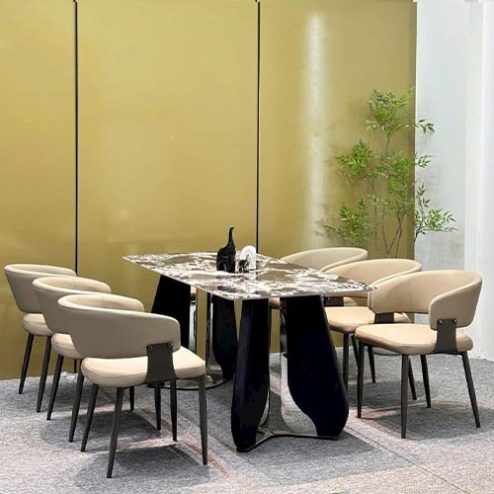 Bộ bàn ghế ăn mặt đá cao cấp nhập khẩu BA-1940