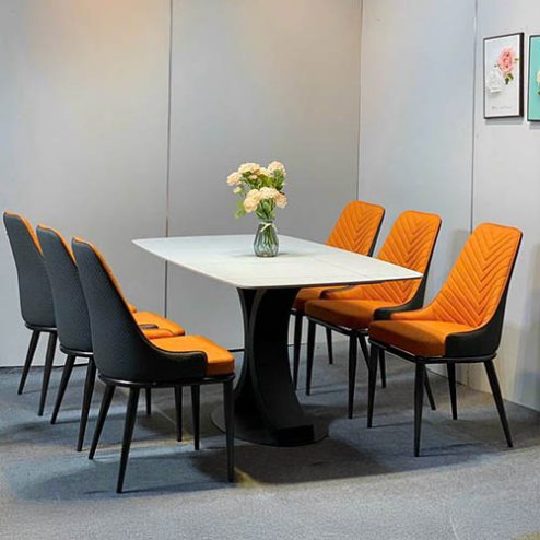 Bộ bàn ghế ăn mặt đá ceramic nhập khẩu BA-1972